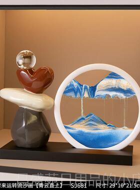 高档运时来转流沙画家摆件办公室居厅玄客关电视柜酒柜轻奢高档装