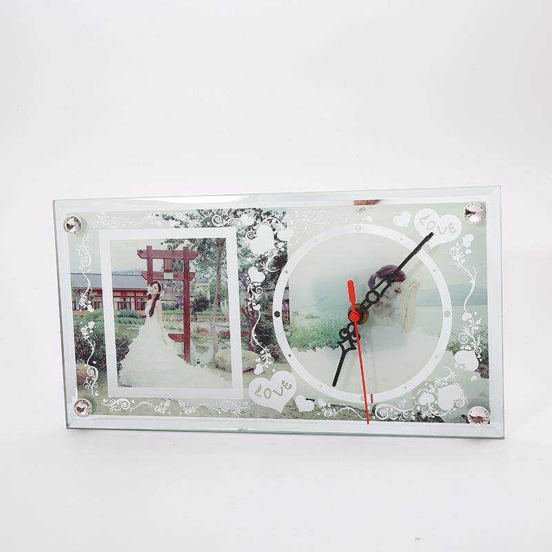 钟表热升华摆件相框透明展示框相片照片打印创意相架水晶玻璃摆台
