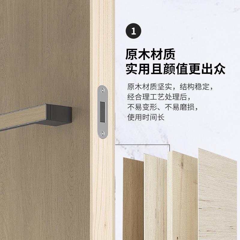 原木无漆门酒店房间门工程门家用卧室木门隔音卧室门实木门套装门