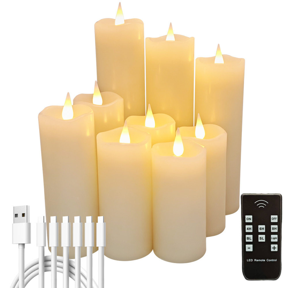 led电子蜡烛充电款仿真石蜡婚庆浪漫氛围情人节万圣节遥控定时
