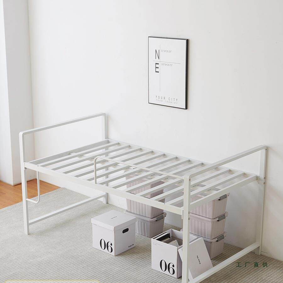 小户型儿童半高床成人一体铁艺高架床男女孩青少年金属铁架床1.2