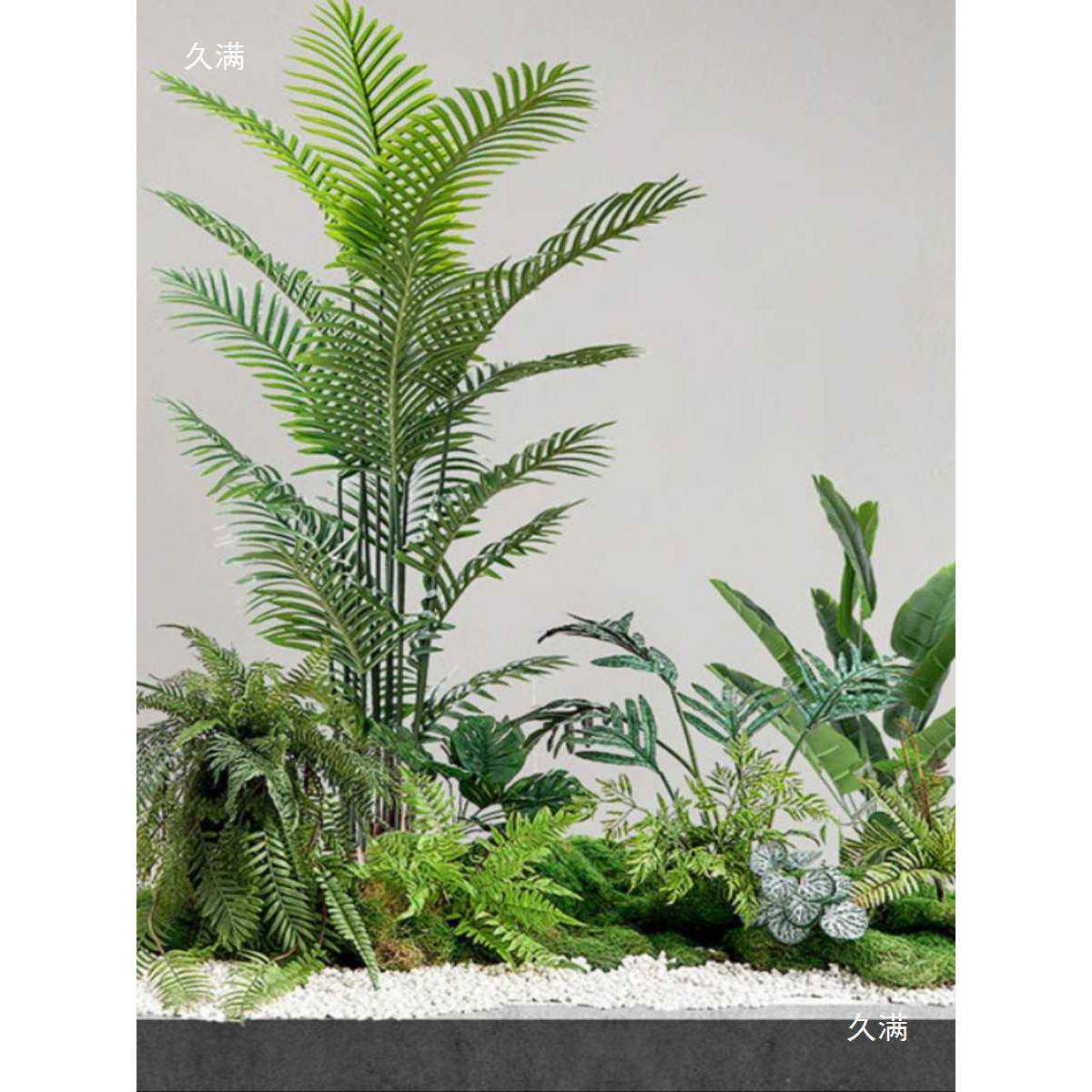 仿生绿植造景组合阳台景观布置室内假植物橱窗装饰楼梯拐角造景树