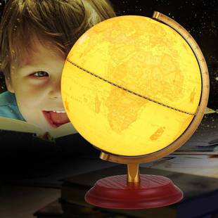 会发光 复古地球仪摆件高清家居摆件23cm办公室台灯