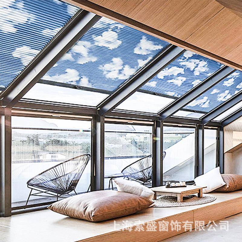 2025新款阳光房采光顶天窗全遮光防晒蜂巢帘