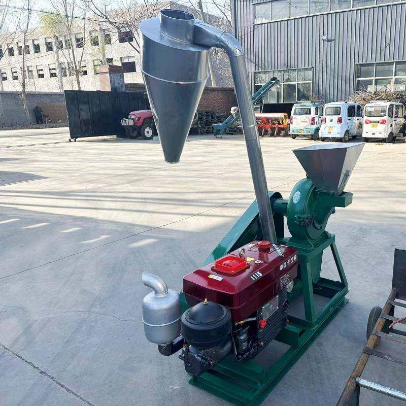 自吸式铸铁豆饼粉碎机麦麸稻壳粉碎机杂粮干湿大米粉碎机