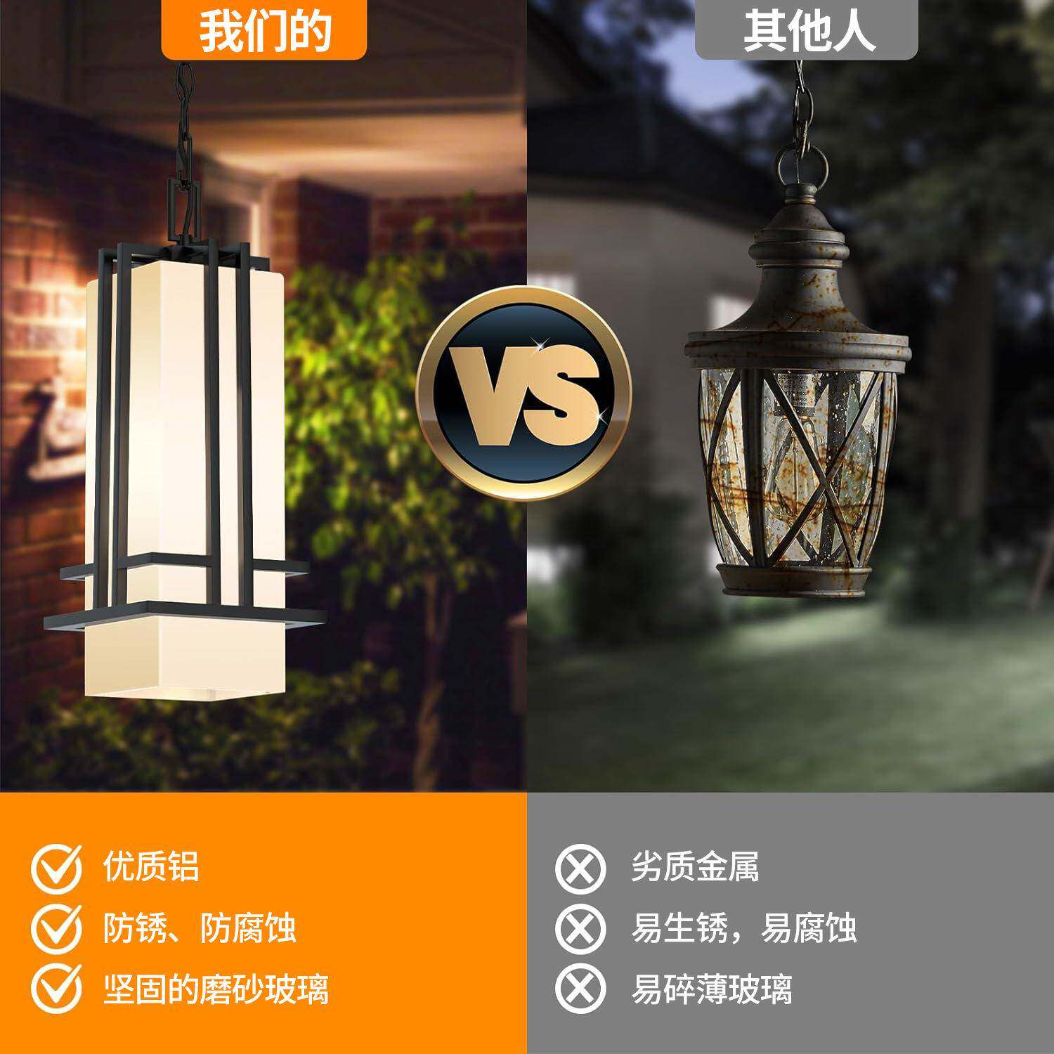 户外防水吊灯庭院灯凉亭走廊葡萄架阳光房露台室外防锈铝材入户灯