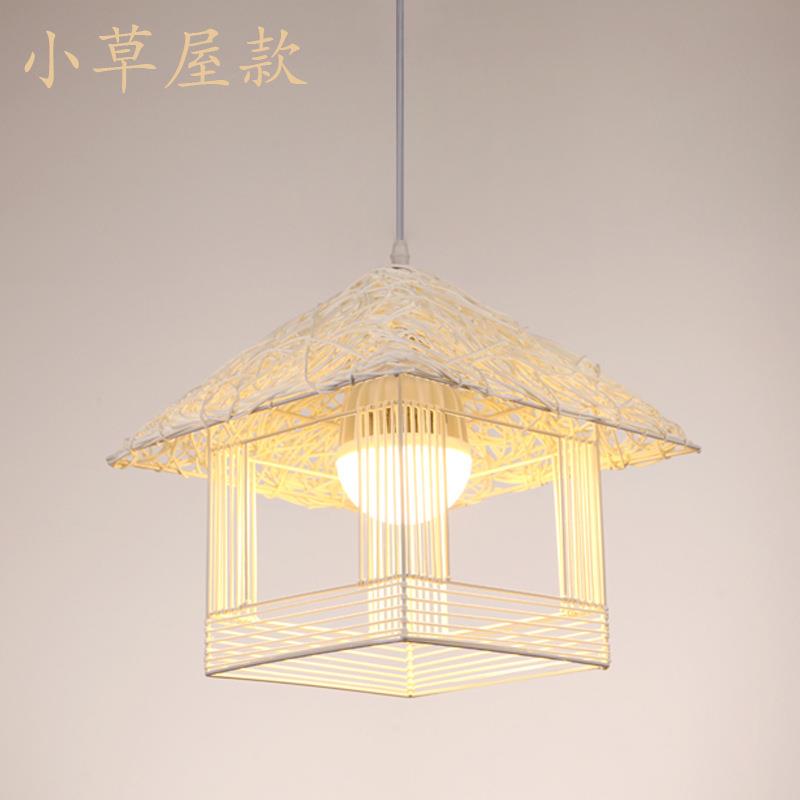 藤艺吊灯简约田园客厅创意个性服装店铺竹编圆麻球形鸟巢鸟窝灯具