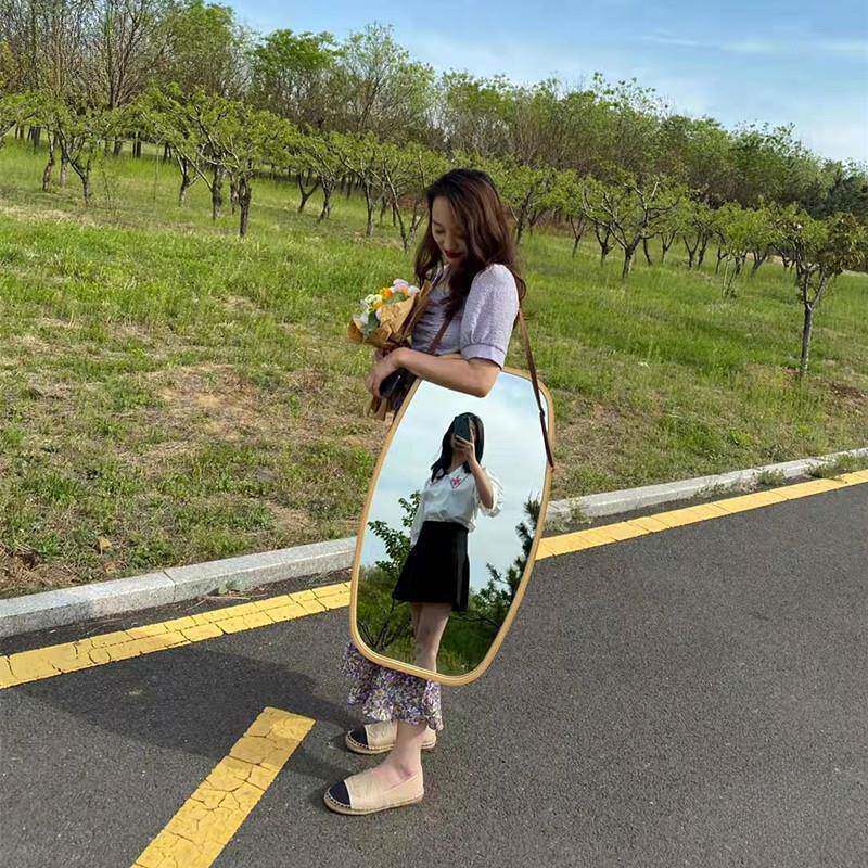 户外摆摊理发镜子带支架活动造型壁挂装备户外蟳蜅女随身夜市摆摊
