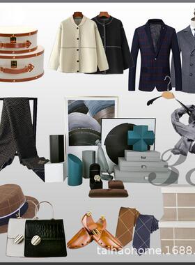 样板房饰品衣柜展厅摆件衣帽间衣服意式家居软装陈列道具搭配