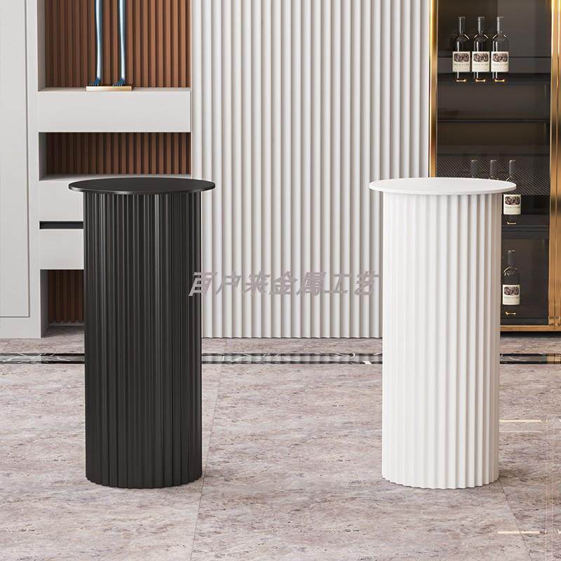 W8金属奶油风椭圆波浪形桌腿支架餐桌岛台支架吧台支撑柱单边桌子