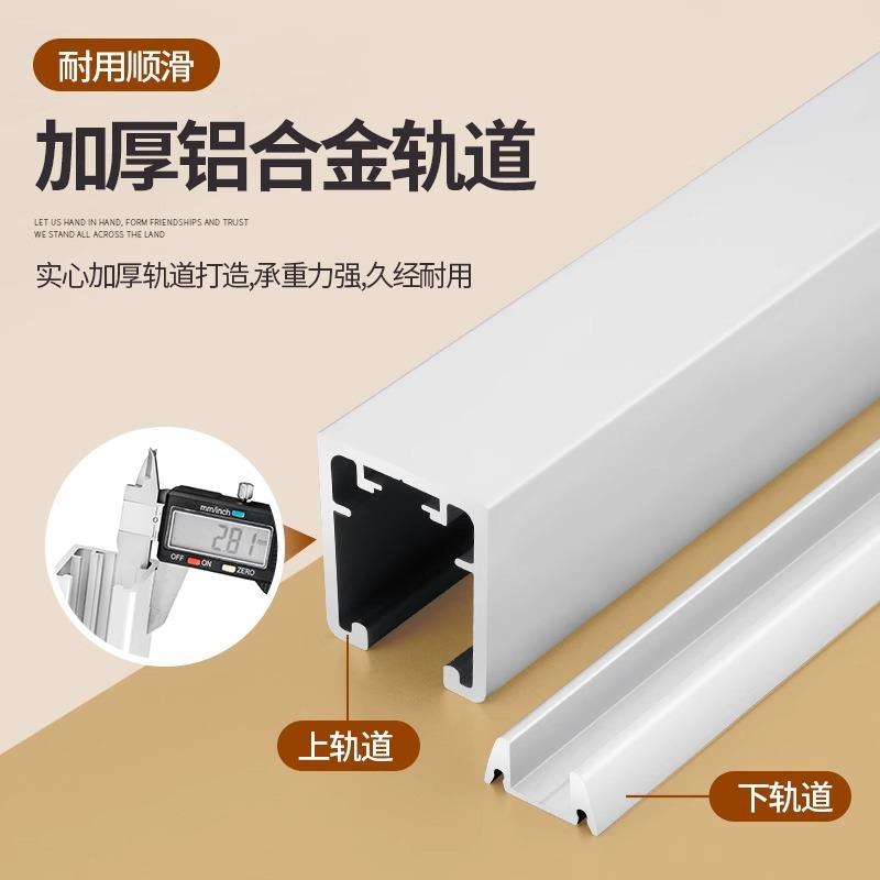 折叠门开放式衣柜衣帽间移门吊门滑轮左右吊轨衣柜活动折叠门五金
