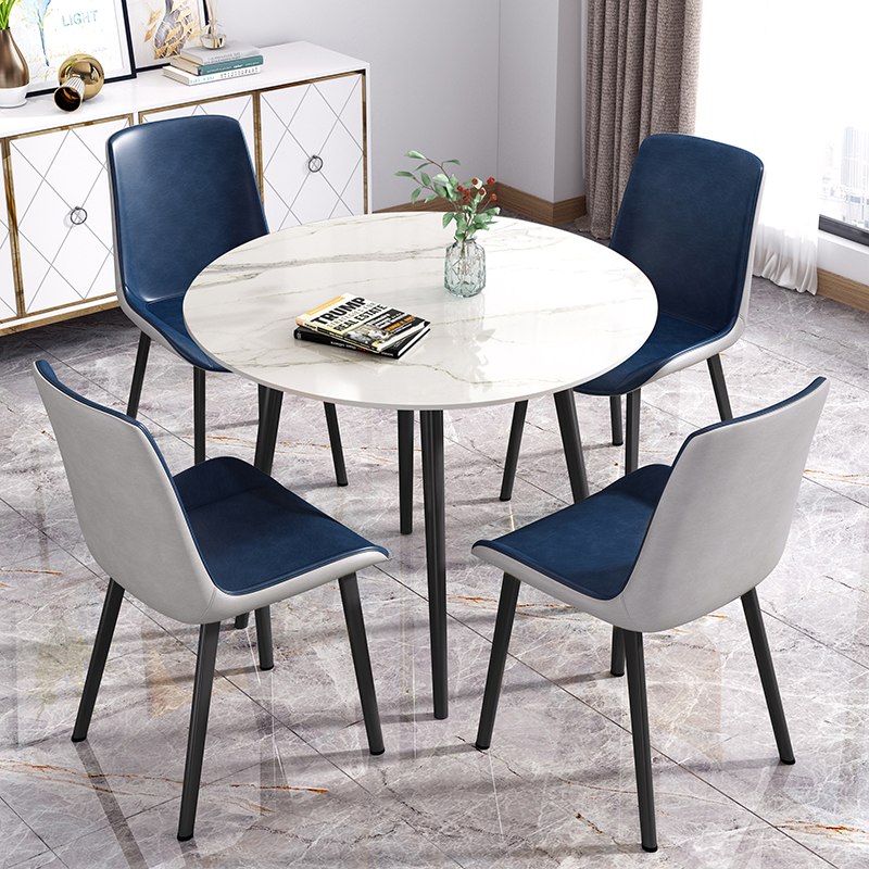 现代简约岩板洽谈桌椅小户型阳台酒店办公会客接待休闲小圆桌