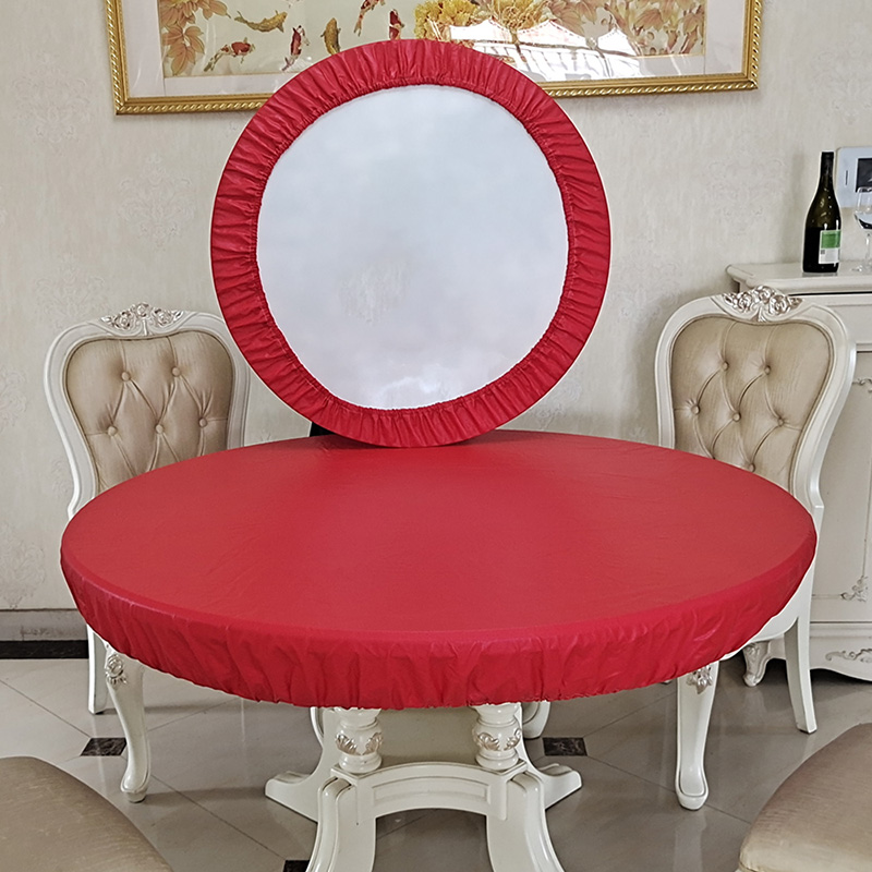 圆桌桌布松紧桌罩圆形全包防水防油免洗防烫松紧转盘台布桌垫