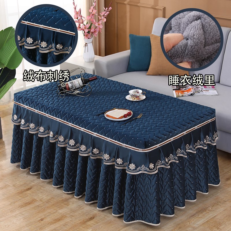 加厚睡衣绒里电炉罩保暖烤火桌子罩绒布盖子以及防油防水皮罩两款