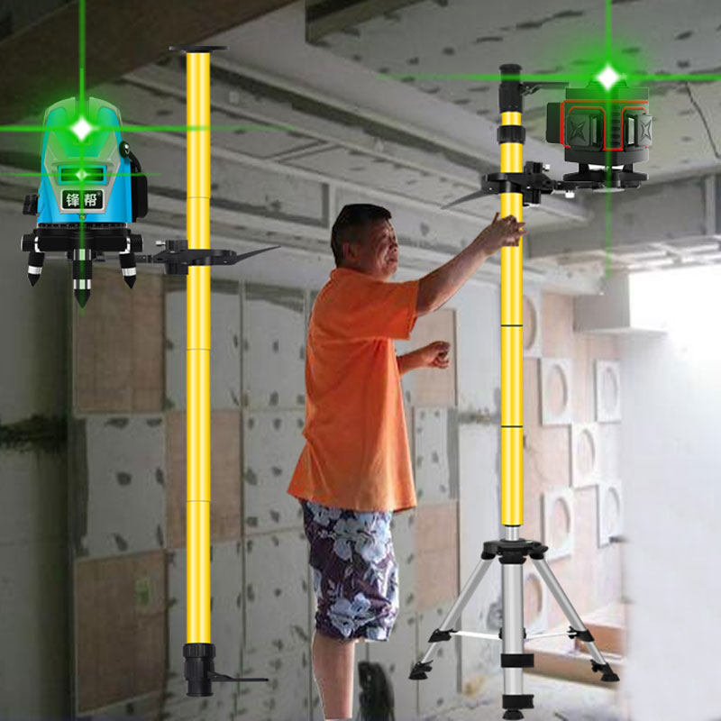 激光水平仪伸缩杆6米红外线配件大全三脚架支架云台加厚木工吊顶