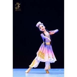 正品新款儿新疆舞蹈演出服童维尔族女童克孜民力古丽大摆裙族舞吾