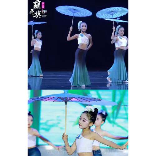 高档女民童小裙兰花奖雨竹林演出服儿傣族舞蹈服童装孔雀舞鱼尾子