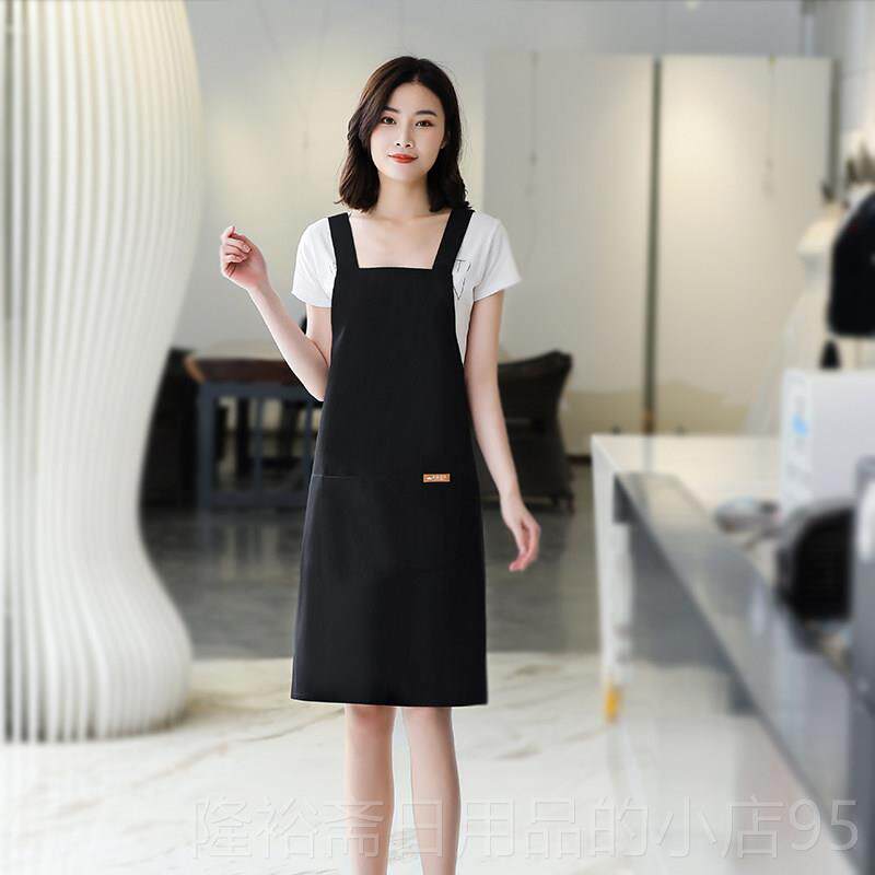 高档围裙韩版时尚厨房纯油棉罩衣O服务定制LGO印字员工作服防包邮