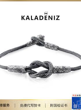 高档999纯银潮女情侣款编男绳织手链足银闺蜜手一对镯生日礼物手