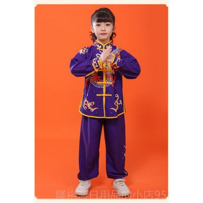 高档童武术风表演服练功服长短袖中国生中小学校儿运会比赛演出服