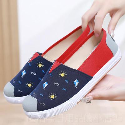 高档牛筋底百搭春秋女老气北京布底鞋鞋防滑软休闲透帆布鞋舒适