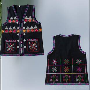 高档南云哈尼族服装男士马河甲202民5新款红墨江少数族演出服刺绣