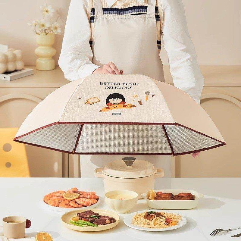 日本进口餐桌保温罩防尘菜罩冬季家用加厚可折叠剩菜防尘罩饭菜罩,收纳整理,餐桌罩,淘宝优惠券,粉丝福利购,淘宝优惠卷