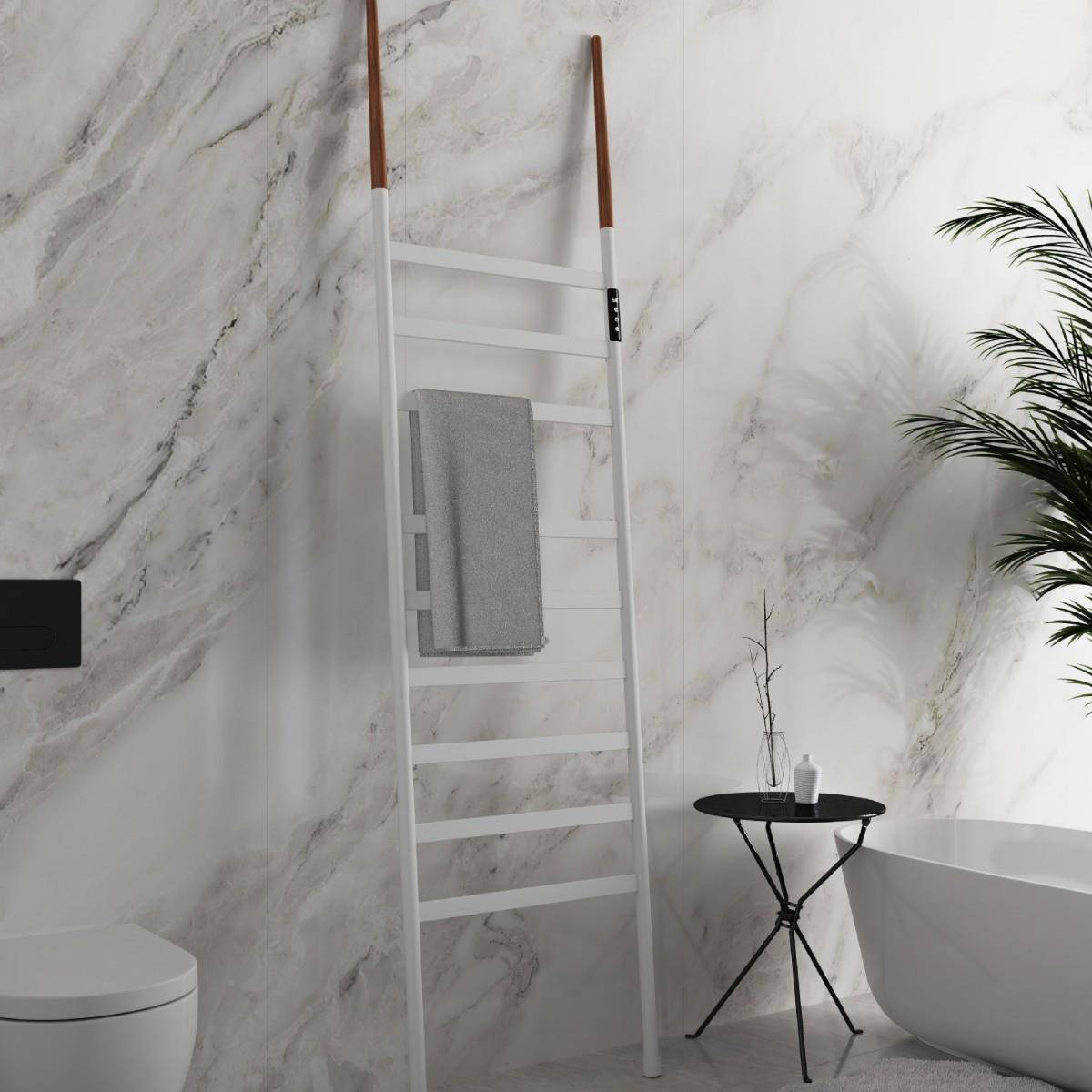 钢浴室卫生间智能碳纤加电热毛巾架维不热锈家用免GUI打孔浴巾烘