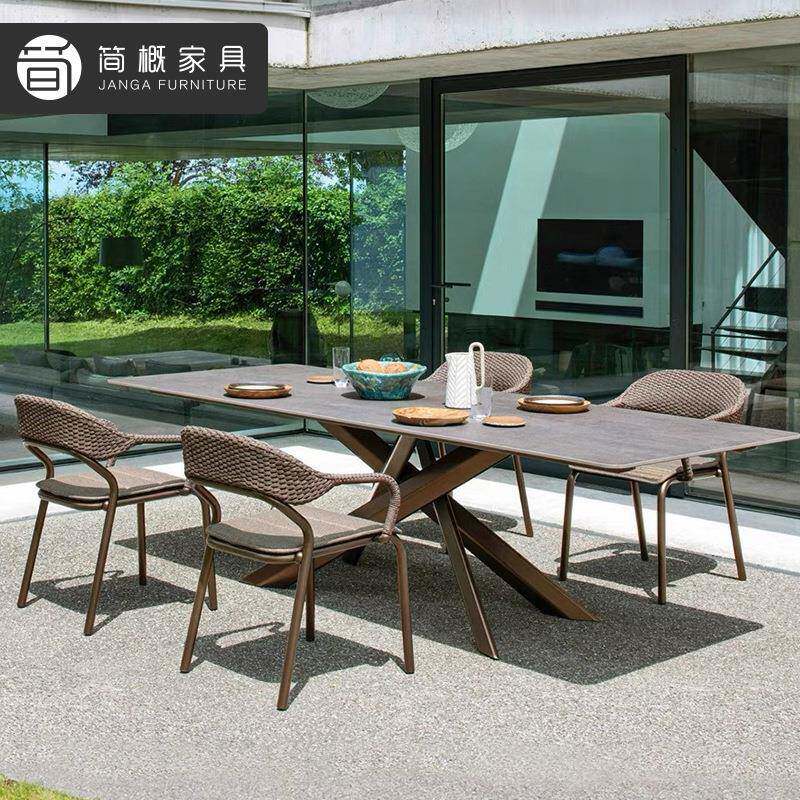 户外桌椅边庭民宿园阳台藤椅院海露天1-22-5餐厅桌花椅室外休闲藤