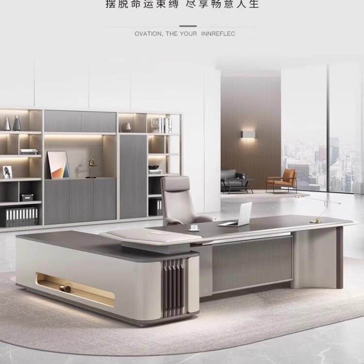 老板合办公奢桌简约现代老JB29轻板桌总裁办公桌椅组经理主管桌大