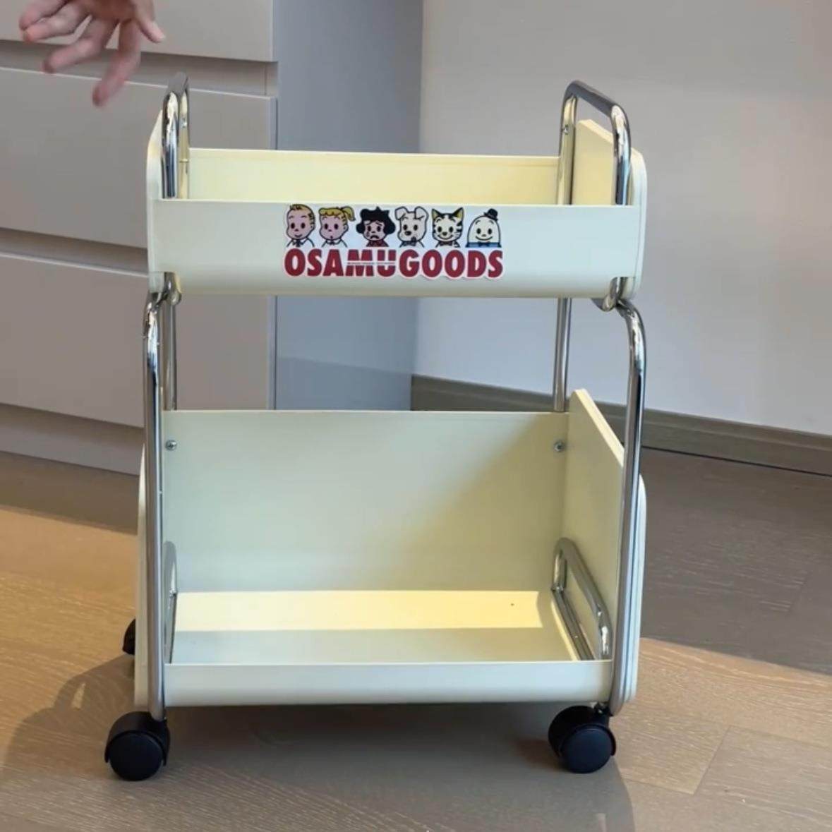 置原田治物架多功能下桌置物架用小推车可移动家双层文件见详情书