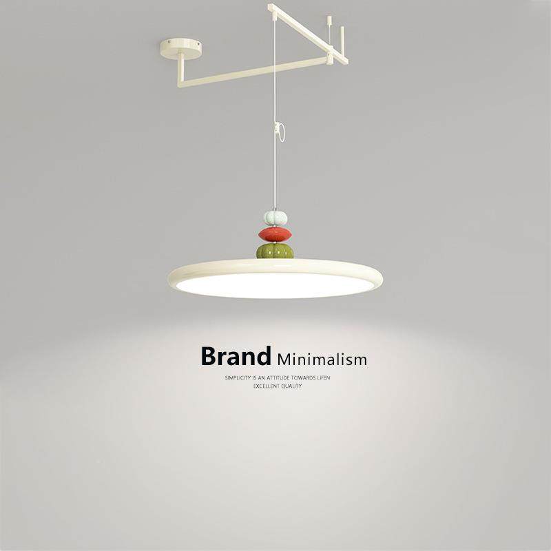 餐厅灯全奶油风飞护碟吧台摇臂吊灯709现代简约光谱吊眼法式饭厅,家装灯饰光源,智能吊灯,淘宝优惠券,粉丝福利购,淘宝优惠卷