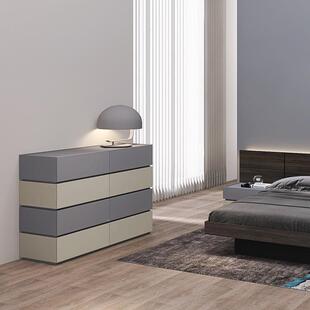 烤漆斗柜式极现代感大简抽屉柜模块八斗子卧室大量容床尾储物八意