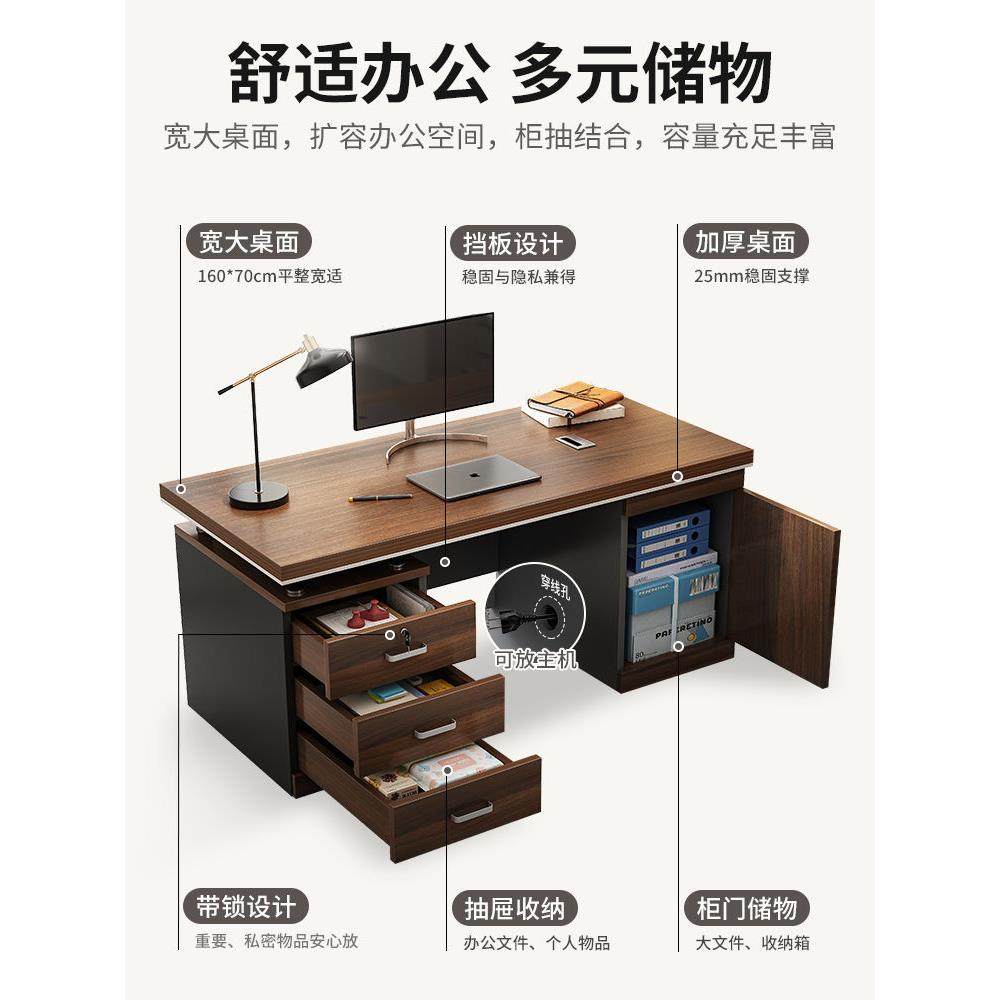 办公桌老板桌办无品牌/公室桌椅代组合简约现员桌工单双人电脑桌