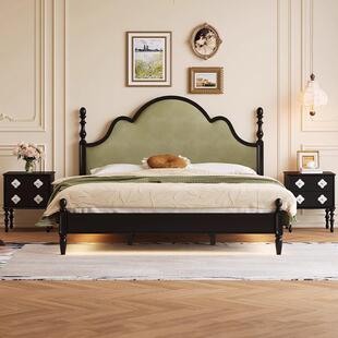 穆兰床法式复古古实床代木1.ETB8米主卧室奶油风中简约现软包双人