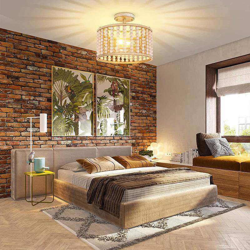 美珠式吸顶灯卧室家简约创意圆形用实67038木子西波米亚风格灯具,家装灯饰光源,智能吊灯,淘宝优惠券,粉丝福利购,淘宝优惠卷