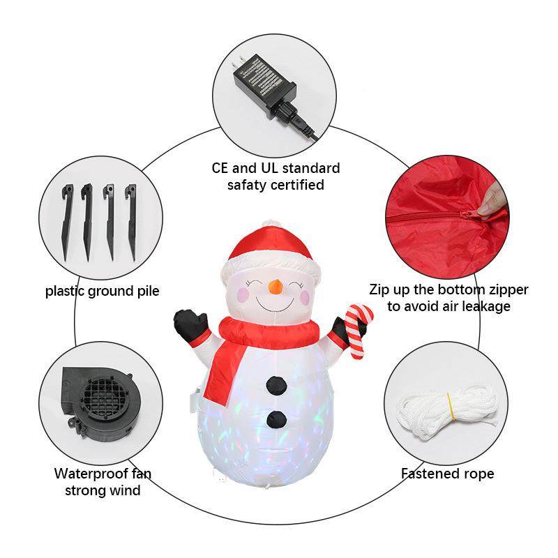 雪圣诞QML节用品户外庭院气派对装诞饰摆件旋转舞台灯圣人充气模