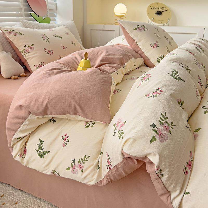 A类母婴件级小竺棉四套清新床水洗棉床小单被套笠学生四季通用宿,床上用品,床品套件/四件套/多件套,淘宝优惠券,粉丝福利购,淘宝优惠卷