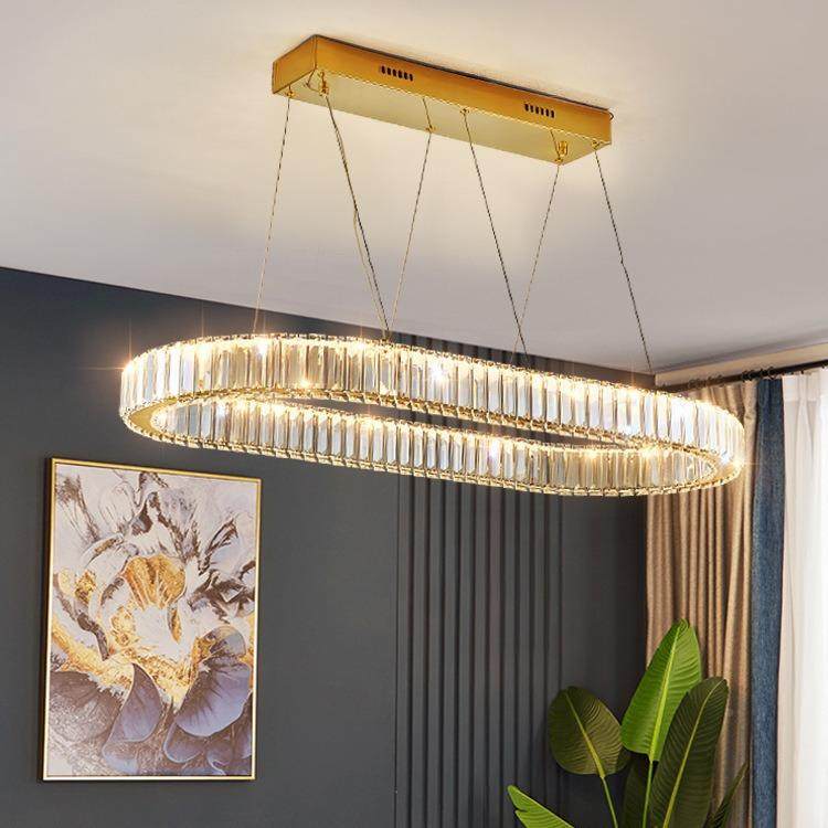 轻奢简水吊灯晶饭厅餐厅灯灯现代约餐桌2021年新款吧86989台长条