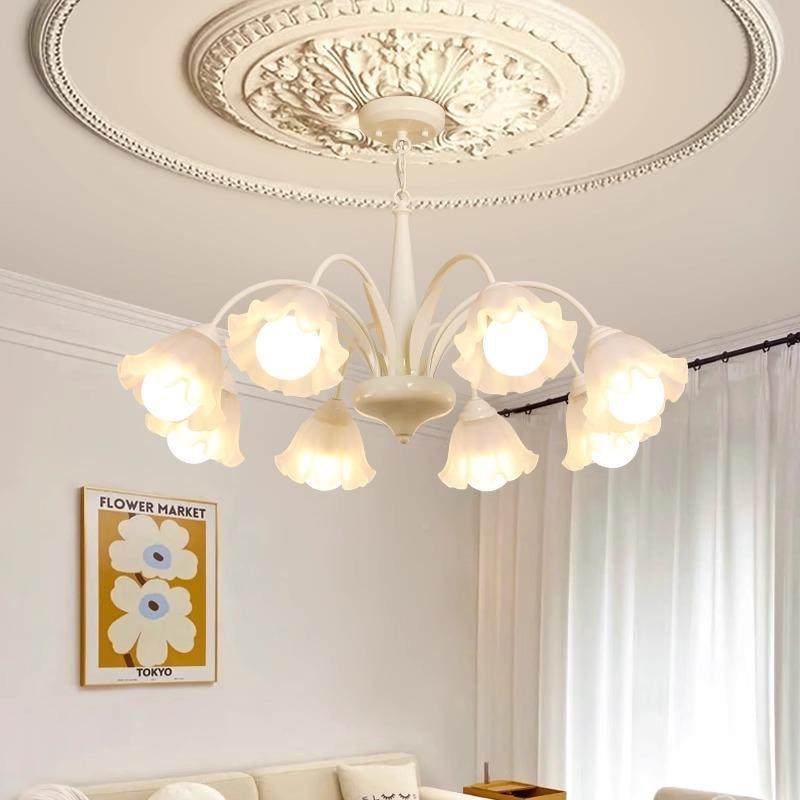 铃兰花吊奶油风客厅灯灯38569现代简约大气家用轻奢卧室餐厅中山