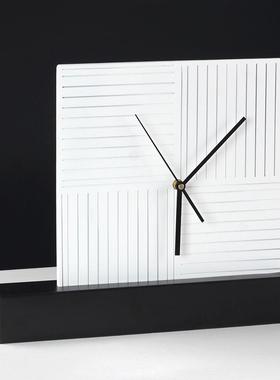 极简座钟摆件卧床头柜板时钟装艺饰品样房室摆BLY设桌面设计师术