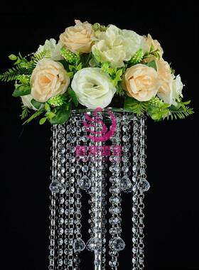 新款婚庆道具件BJM路引欧式水晶花婚架庆酒店T台布置装摆路饰引花