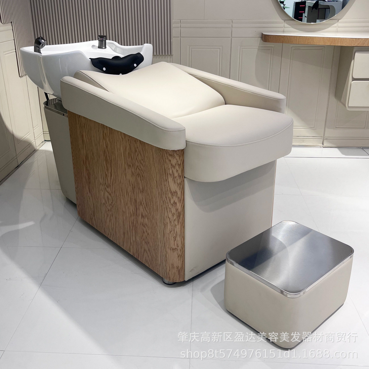 高端理发店专用半躺式洗头冲水床发廊美发床新款广东发货