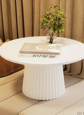 极简奶型油风卧室飘窗桌子小茶YG001几小户榻客厅圆小桌子矮桌榻