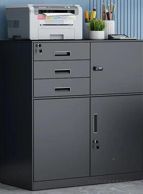 文件柜办公室铁皮柜矮资柜档案NQB室具储物柜柜抽屉带锁工料收纳