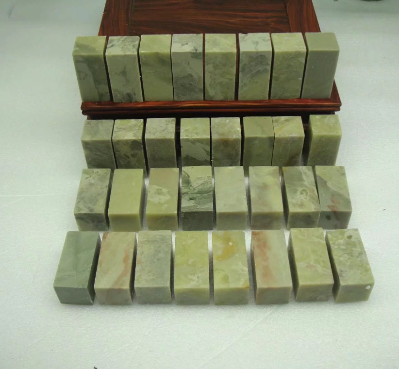 2.5*2.5*5一组32方青田石封门青水泥冻石章料金石篆刻印章练习章