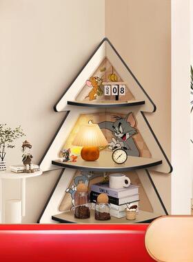 奶油风客厅三角落地置头架猫和老鼠床转角置F987JSS9柜感落地拐物