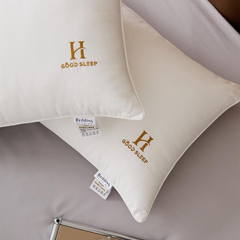 棉0S酒店刺全绣护颈枕202569头枕芯8*74c6m4民宿中枕宾馆高枕一对
