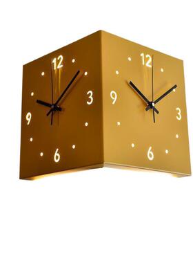 简约创意转表角挂双面挂钟两面钟钟客网厅静音红拐AL903216角时钟