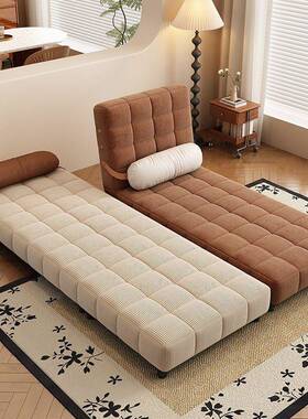 新款油奶复古单人可折叠折叠沙床发小户发UON沙型伸缩客厅多功能